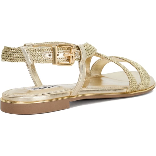 Dune Lope Fabric Women's Gold Sandals - Image 2