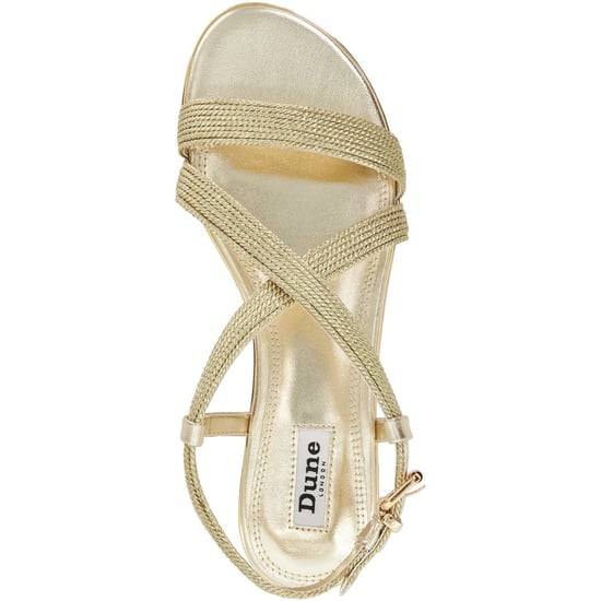 Dune Lope Fabric Women's Gold Sandals - Image 3