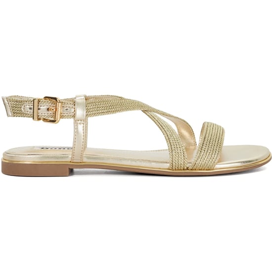 Dune Lope Fabric Women's Gold Sandals - Image 4