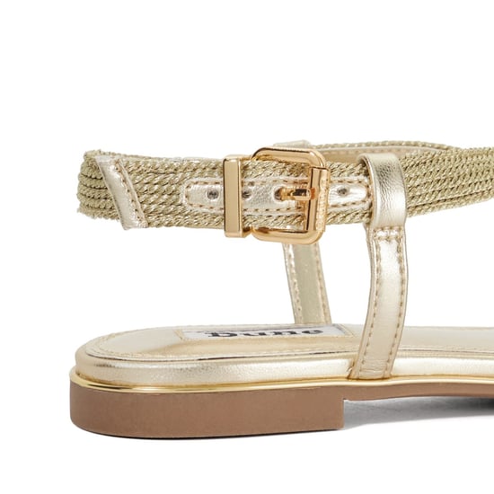 Dune Lope Fabric Women's Gold Sandals - Image 5