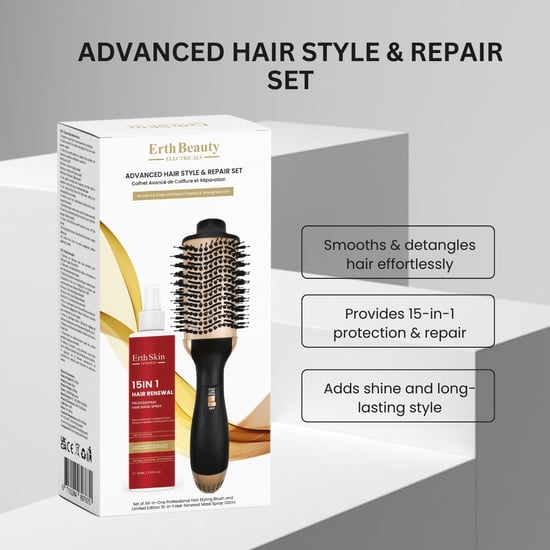 "ADVANCED HAIR STYLE & REPAIR SET (ALL-IN-ONE PROFESSIONAL HAIR BRUSH + 15-IN-1 HAIR SPRAY – 100ML)" - Image 3