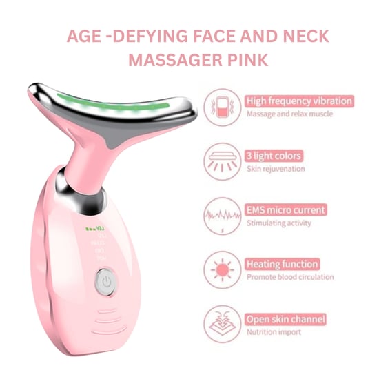 LEEFSTIJLVERZORGING GEZICHT- EN HALSMASSAGER PINK - Image 3