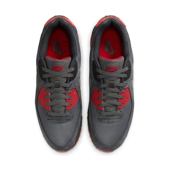 Nike Air Max 90 Men’s Trainers in Black/Grey/Red - Image 4