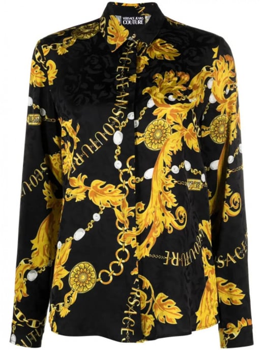 Versace Jeans Versace jeans couture blouse flower chain gold - Image 1