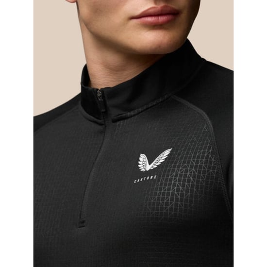Castore Adapt 1/4 Zip Topp i Polyester för Herrar - Svart Aktivkläder T-shirts - Image 2