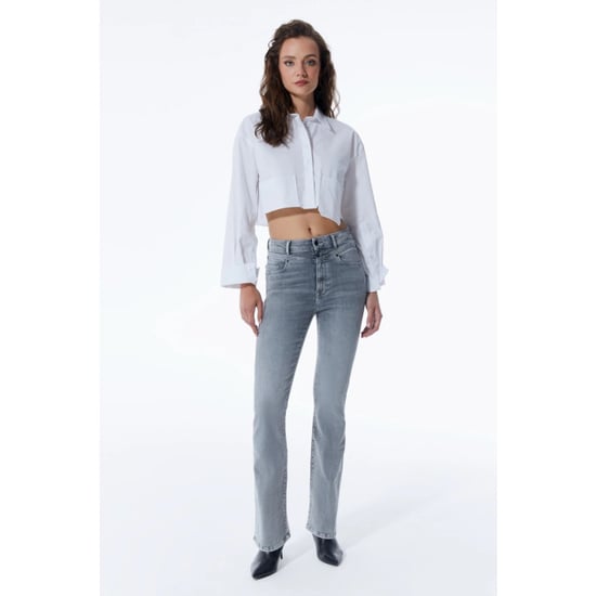 Cup of Joe Ultra high waist flare; %92 co-%6 pes-%2 ea; 92; denim grey denim - Image 1