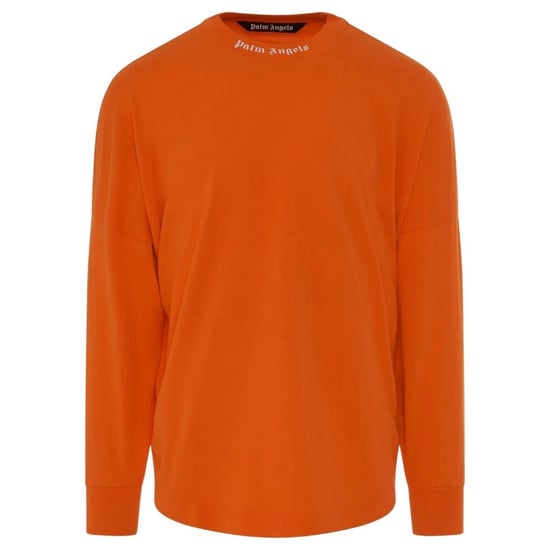 Palm Angels Mens Classic Logo Long-Sleeved T-Shirt (Orange) - Image 1