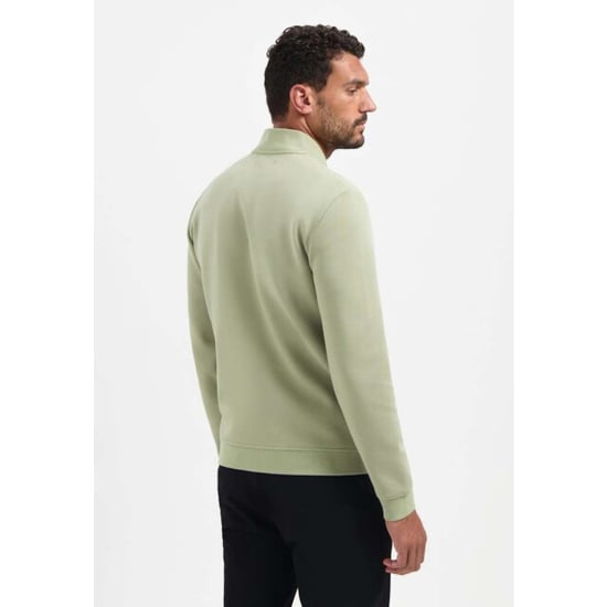 No Excess Sweater full zipper pique bomber light moss - Image 4