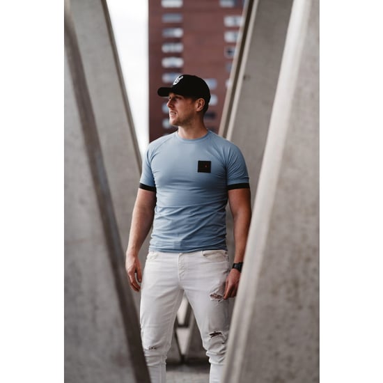 Black Donkey Kordaat t-shirt i light blue/black men - Image 6