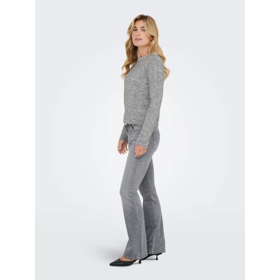 Jacqueline de Yong alva life l/s embellish pullover 15351917 medium grey melange - Image 4