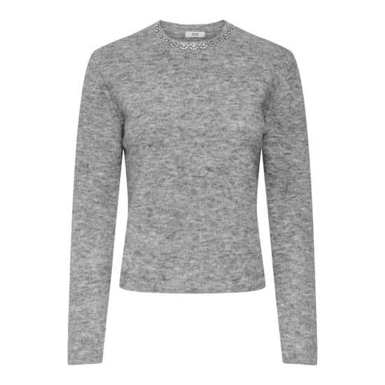 Jacqueline de Yong alva life l/s embellish pullover 15351917 medium grey melange - Image 5