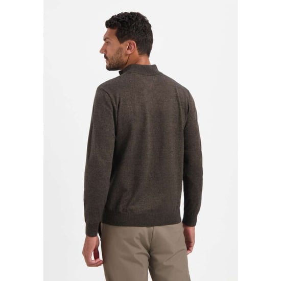 No Excess Pullover half zip 2 coloured melang taupe - Image 2