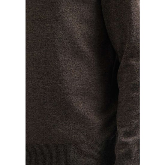 No Excess Pullover half zip 2 coloured melang taupe - Image 4