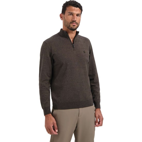 No Excess Pullover half zip 2 coloured melang taupe - Image 5