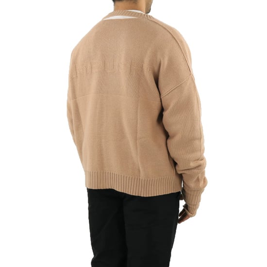 AMBUSH Heren oversized logo cardigan natur - Image 4
