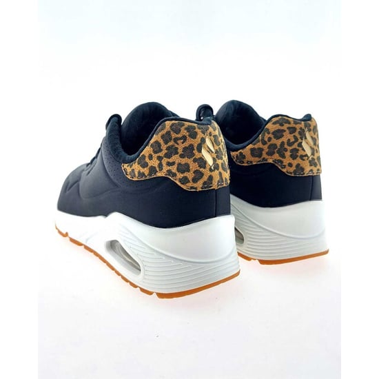 Skechers UNO - Jungle Nite Polyurethan Kvinna Svart/Leopard Sneakers - Image 4