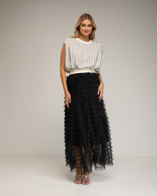 Mouwloze gebreide mesh top - Image 4