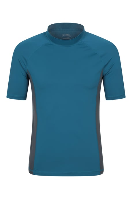 Men's UV Rash Vest Sun Protection Quick Drying Swimwear Stretchy Beach Surf Top Navy/Blue - Image 1
