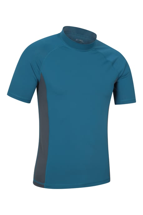 Men's UV Rash Vest Sun Protection Quick Drying Swimwear Stretchy Beach Surf Top Navy/Blue - Image 2