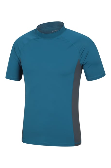Men's UV Rash Vest Sun Protection Quick Drying Swimwear Stretchy Beach Surf Top Navy/Blue - Image 4