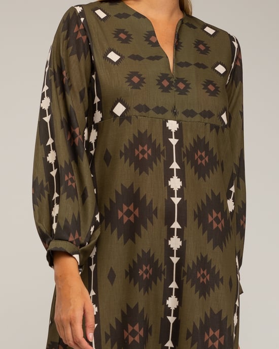 Midi-jurk met etnische print - Image 4