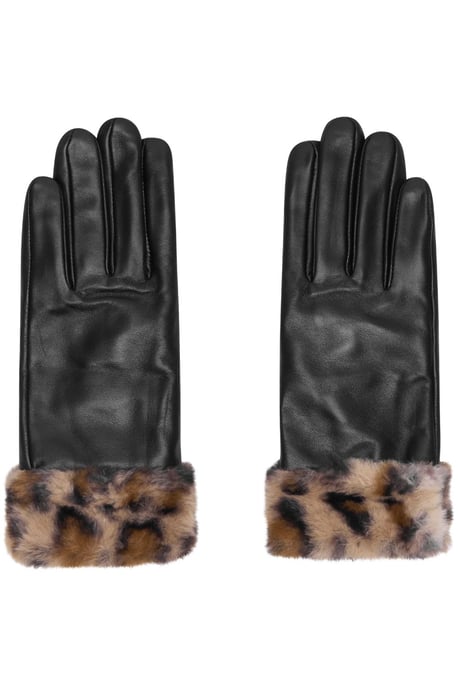 Real Leather Glove With Faux Fur Cuff - Image 1