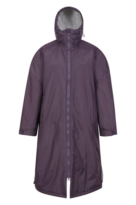 'Tidal' Women's Changing Robe with Front Pockets Adjustable Hood Waterproof Beach Parka Purple - Image 2