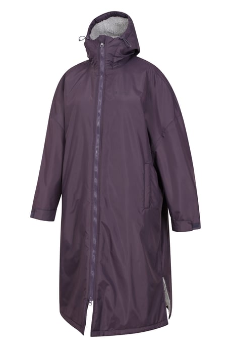 'Tidal' Women's Changing Robe with Front Pockets Adjustable Hood Waterproof Beach Parka Purple - Image 5