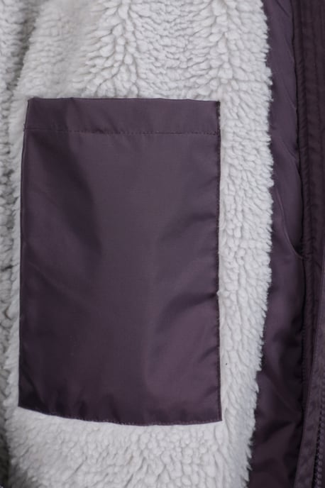 'Tidal' Women's Changing Robe with Front Pockets Adjustable Hood Waterproof Beach Parka Purple - Image 6
