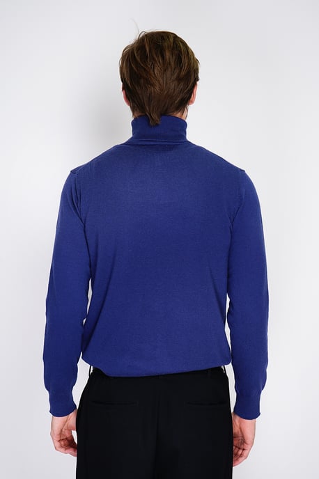 GB - William de Faye - turtleneck sweater -  BLEU NUIT - Image 2