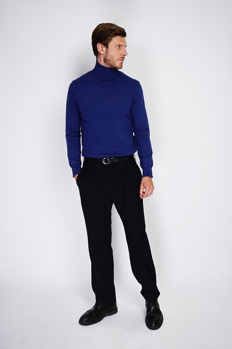 GB - William de Faye - turtleneck sweater -  BLEU NUIT - Image 3