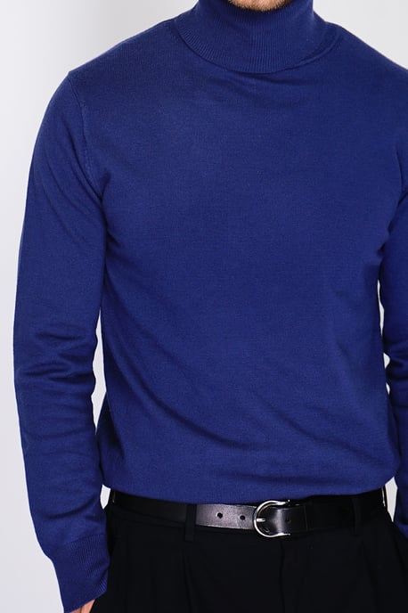 GB - William de Faye - turtleneck sweater -  BLEU NUIT - Image 4