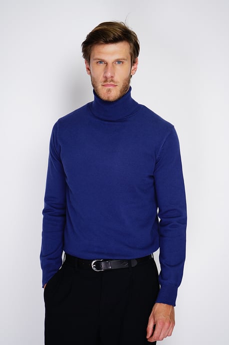 GB - William de Faye - turtleneck sweater -  BLEU NUIT - Image 5