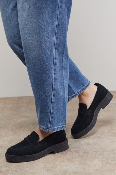 Butter Suede Chunky Penny Casual Loafers - Image 2
