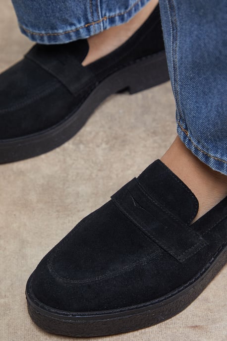 Butter Suede Chunky Penny Casual Loafers - Image 4