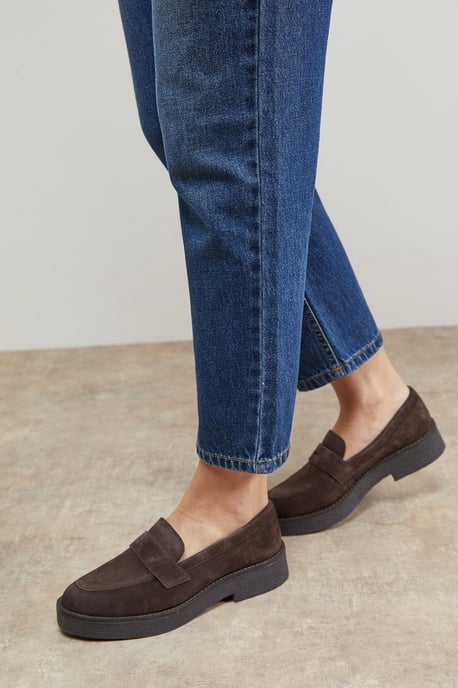 Butter Suede Chunky Penny Casual Loafers - Image 1