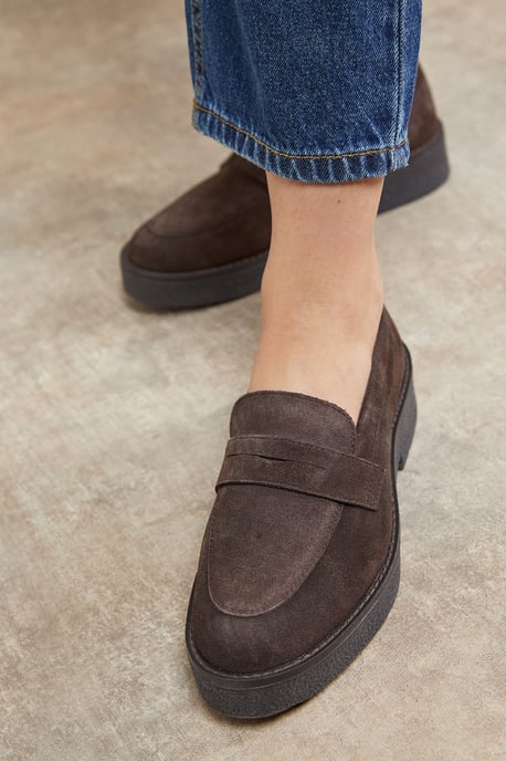 Butter Suede Chunky Penny Casual Loafers - Image 4