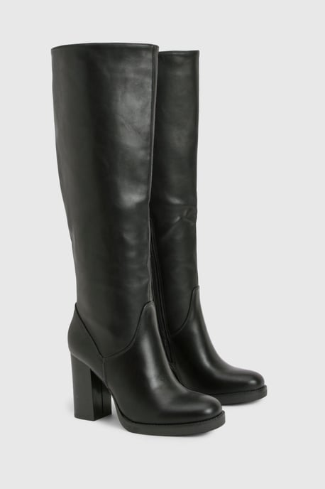 Platform Stretch Knee High Boots - Image 2