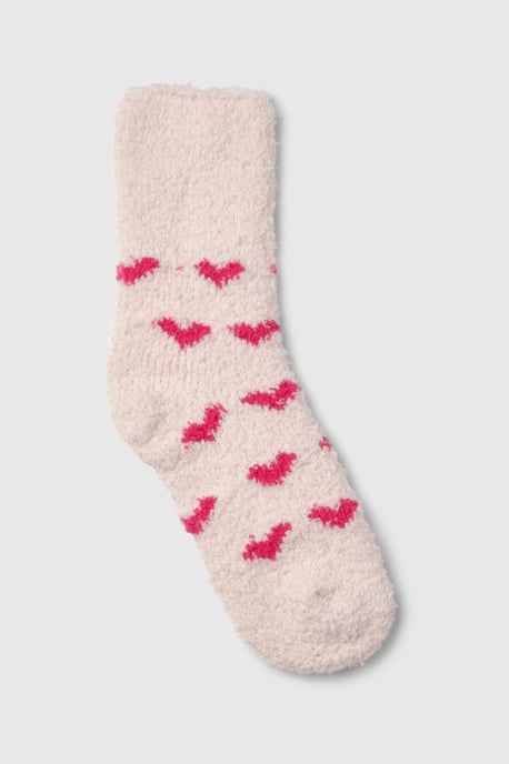 Pink Heart Fluffy Socks - Image 2