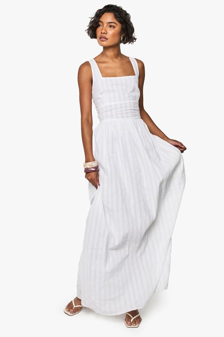 Tall Stripe Seersucker Maxi Dress - Image 1