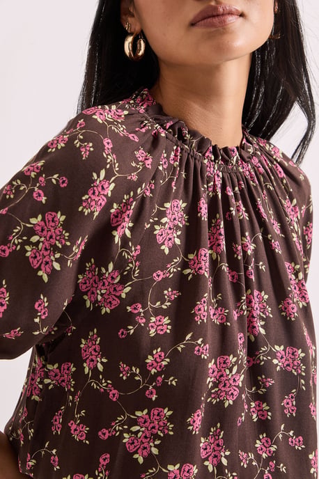 Petite Frill Neck Shirred Cuff Blouse - Image 4