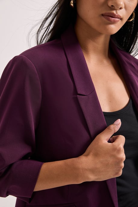 Petite Ruched Sleeve Blazer - Image 5