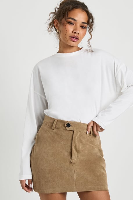 Faux Suede Mini Skirt - Image 1