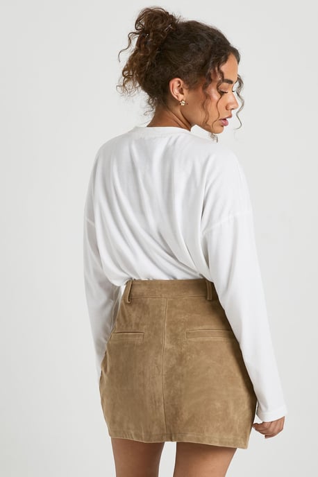 Faux Suede Mini Skirt - Image 2