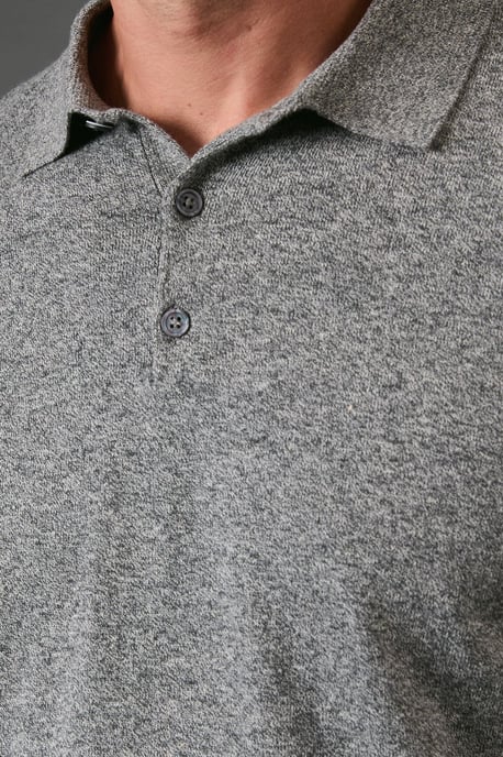 Cotton Rich Long Sleeve Knitted Polo - Image 5