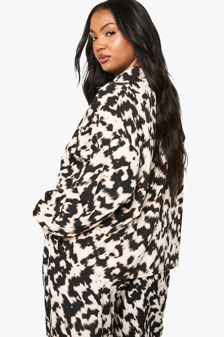 Plus Abstract Basic Long Sleeve Shirt - Image 2