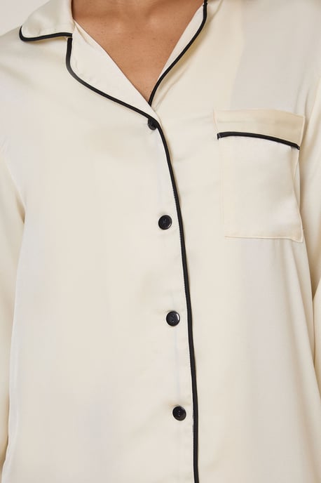 Long Sleeve Plain Satin NIghtie - Image 5