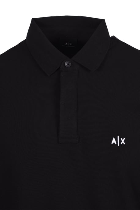 Armani Exchange Long Sleeve Polo Shirt Black - Image 2