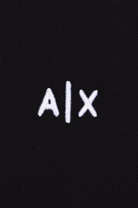 Armani Exchange Long Sleeve Polo Shirt Black - Image 3