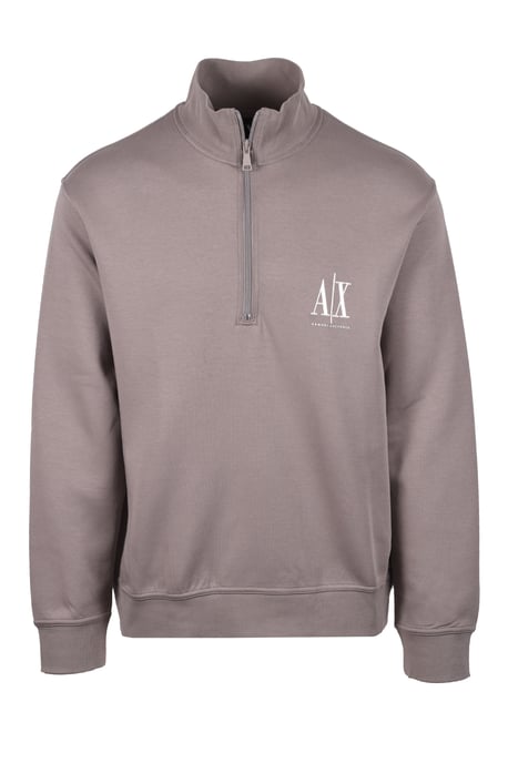 Armani Exchange Half Zip Sweatshirt Driftwood - Image 1
